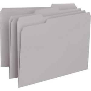 Smead Interior File Folder, 1/3-Cut Tab, Letter Size, Gray, 100 per Box, Expandable File Folders for Filing Cabinet