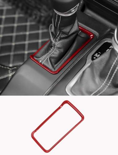 Savadicar Red Interior Accessories - 4WD Shifter Base Bezel Trim for 2018-Present Jeep Wrangler JL JLU 4XE & Gladiator JT - Solid Color Interior Decor Upgrade Option, 1-Piece