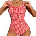 BEAUDRM Women's Boho Floral Print One Piece Swimsuit Y2K Bathing Suits Swimwear Beachwear M