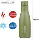 BJPKPK 12oz Water Bottles Stainless Steel Double Wall Vacuum Insulated Small Water Bottles for Travel,Olive Green