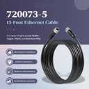 720073-5 Ethernet Cable AS EC 15E, 15-Foot Ethernet Cord, for Humminbird Helix 15 12 10 9 8 7, 1100 900 800 700 Series, for APEX, SOLIX, Onix