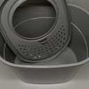 Amazon Basics Large Cat Litter Box with High Sides, Top Entry, Includes Scoop, 20.5 x 14.75 x 14.38 inches, Grey