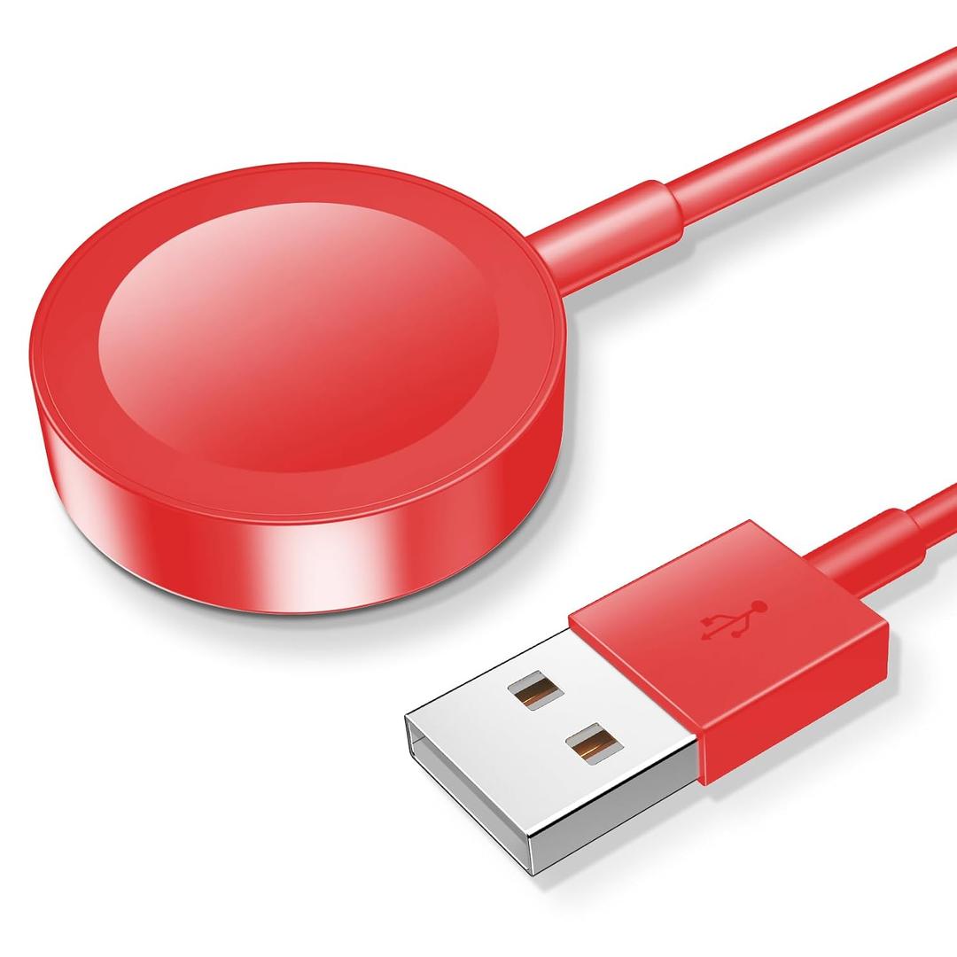 for Apple Watch Charger Magnetic Fast Charging Cable [Portable] Magnetic Wireless Charging Compatible with iWatch Series Ultra/10/9/8/7/6/SE/5/4/3/2-[3.3FT] Red