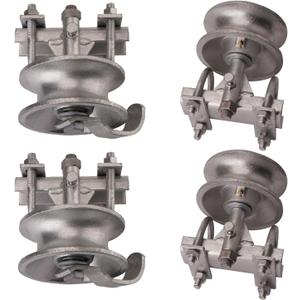 5" Pipe Track Wheel Galvanized, 1 7/8" Round Post, 1 7/8" or 1 5/8" for Chain Link Fence Gate Frame, Chain Link Rolling Gate Track Sliding Gate Rollers,Double U - Pack of 4