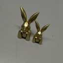 Easter Decorations for Home,Mini Resin Golden Bunnies Spring Sculpture Tabletop Ornament,Brass Rabbit Decor for Spring Home Decor, Vintage Resin Bunnies for Table Centerpieces Mantel Decorations