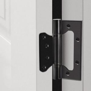 6 Pack Non-Mortise Door Hinges, 4 x 3 inch Stainless Steel Door Hinge, Easy to Install with Mounting Screws,Black