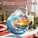 Christmas Ornament, Christmas Decoration, Stained Glass Ornament, Heirloom Keepsakes, Holiday Ornaments, Holiday Presents, Unique Xmas Gifts, Gift Exchange Ornaments, Gift Idea - Sea Waves