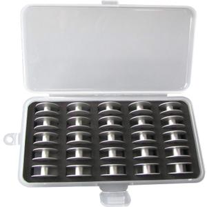 CKPSMS Brand - #18034A Aluminum "M" Larger BOBBINS with Box Compatible with/Replacement for Brother Brand JUKI Brand PFAFF Brand CONSEW Brand YAMATA Brand (25PCS with Box)