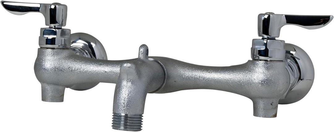 American Standard 8350.235.004 Exposed Yoke Wall-Mount Utility Faucet with Metal Lever Handles, Rough Chrome