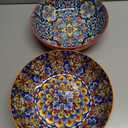 vancasso Large Serving Bowls, 78 Oz Extra Large Salad Bowls Set of 2, Bohemian Decorative Bowls for Salad, Fruit, Pasta and Dinner, Serving Dishes Set for Party, Dishwasher & Microwave SafeRed
