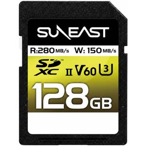 SUNEAST Ultimate Pro 128GB SDXC UHS-II Memory Card — Up to 280MB/s, 100MB/s Write, V60, C10, U3, High Speed SD Card for 4K UHD 60fps Video, DSLR and Camera