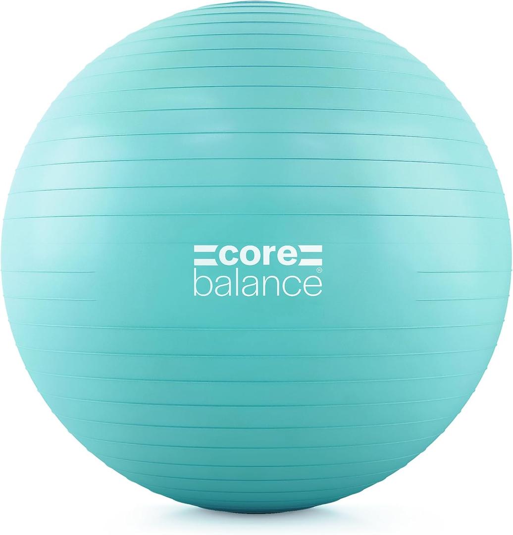 Exercise Ball for Workouts, Anti-Burst and Slip Resistant, Swiss Yoga Ball for Pregnancy, Stability, Fitness and Physical Therapy, 4 Sizes, with Pump (75cm, Teal)