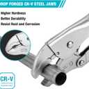 DURATECH 10-Inch Locking Pliers, Premium Cr-V Construction, Curved Jaw Locking Pliers with Wire Cutter, Fit for Clamping Twisting Welding