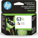 HP 63XL Tri-color High-yield Ink Cartridge | Works with Printer Series: DeskJet 1112, 2130, 3630; ENVY 4510, 4520; OfficeJet 3830, 4650, 5200 | Eligible for Instant Ink | F6U63AN