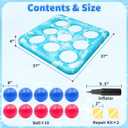Intoypad Pool Toys for Kids Adults, Tropical Leaves Inflatable Swimming Pool Tic Tac Toe Game with 10 Balls Fun Summer Party Lake Above Ground Float Game Water Ball Toys for Kids Teens Adult Blue