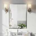 Beveled Edge Mirror 20x28 Inch Frameless Rectangle Bathroom Wall Mirror Explosion Proof and Shatterproof Bathroom Vanity Mirror Wall Mounted Hang Firmly (Horizontal or Vertical)