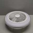 Ceiling Fans with Lights, 20" Caged Modern Flush Mount Ceiling Fan with LED Light, Housing Finish White, RGB Back Light