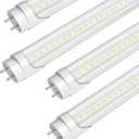 Brtstiun T8 LED Bulbs 4 Foot 24W Equivalent 65W, 3200LM 5000K LED Tube Light, G13 Base Clear Lens, Type A+B Plug & Play or Ballast Bypass, LED Replacement Fluorescent Light Bulbs, Non-Dimmable, 4 Pack
