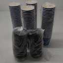 Pack of 100 Coffee Cups with Lids 12oz, Disposable Insulated Ripple Wall To Go Paper Coffee Cups for Hot/Cold Drinks Office Home Shop Event (Navy)