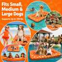Dog Pool Float for Small Medium Large Dogs, Inflatable Puppy Raft for Pool Lake, Stable Floating Dog Bed & Pet Water Mat with Rope Handles, Durable Oxford & Thick PVC