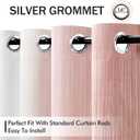 MIULEE Ombre 100% Blackout Curtains, Pink and Greyish White Full Room Darkening Thermal Insulated 84 Inches Long Drapes for Kids Bedroom/Living Room Grommet Window Treatments Modern 52Wx84L, Set of 2