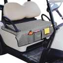 Golf Cart Seat Covers, Universal Golf Cart Seat Towel Blanket with 4 Front Pockets & Nonskid Bottom Fits for EZGO, Yamaha, Club Car and More 2 Person Seats Golf Carts (Grey Octagon)