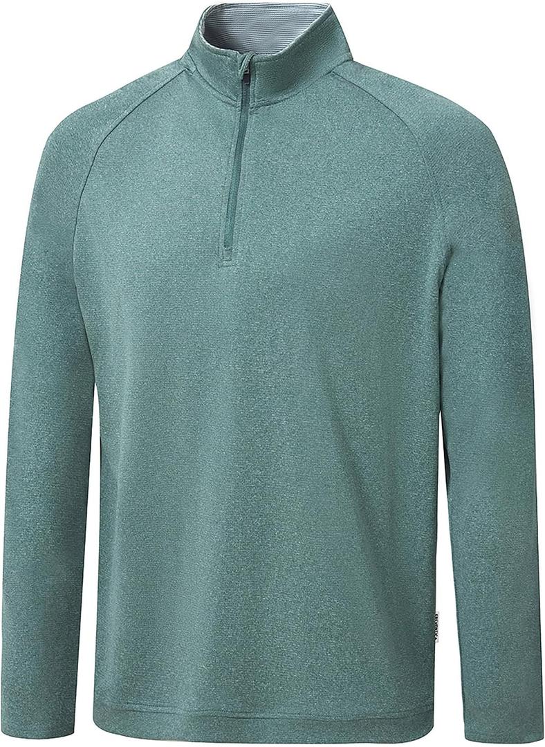 Men's Quarter Zip Mock Neck Golf Pullover Moisture Wicking Top (M)