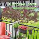 PerGar 3 Pack Metal Railing Planter Box Outdoor, 10.6" Hanging Flower Pots with Detachable Hooks & Drainage Holes, Rail Planter Boxes for Balcony Deck Porch Fence Garden Home Decoration, Black