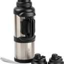 Manna Titan Stainless Steel Vacuum Insulated Jug Gift Set with 2 Extra Lids and an Ultimate Bottle Brush - 4L - Stainless Steel