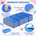 Marsui Folding Kids Nap Mats for Preschool Daycare 4 Section Folding Rest Mats Daycare Sleeping Mat for Kid 2 Inch Thick Portable Resting Floor Sleep Mat Baby Changing Pad for Kindergarten(Blue,Gray)
