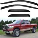 Window Visors Rain Guards for 2002-2008 Dodge Ram 1500 Quad Cab/Extended Cab, Window Vent Wind Deflectors Visors Shades for 03-09 Dodge Ram 2500 3500 Extended Cab
