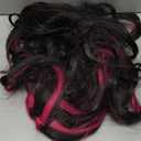 JenPen 7 Pcs Halloween Women Costume Set Include Pink and Black Wig, Lace Collar, Lace Wrist Cuffs, Fishnet Gloves, Fishnet Stockings for Adult Halloween Dress up Party Cosplay