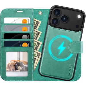 OCASE for iPhone 17 Pro Max Detachable Wallet Case with Card Holder, 2 in 1 PU Leather Flip Folio with RFID Blocking Stand Wrist Strap Shockproof Phone Cover 6.9 Inch 2025, Green