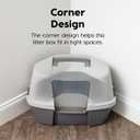 IRIS USA Cat Litter Box - Enclosed Corner Litter Box with Scoop, Hooded Litter Tray for Corners, Space-Saving Covered Litter Box, Odor Defensive, Dark Gray, 21"L x 16.13"W x 14.25"H