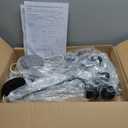 8-Light Modern Black Chandelier with Clear Glass Shades, E26 Base Farmhouse Pendant Light Fixture, Adjustable Swivel Heads Ceiling Lighting, Industrial Chandelier for Dining Room Kitchen Hallway