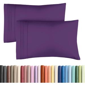 Queen Pillow Cases Set of 2 - Ultra Soft Hotel Quality Pillowcase Covers - Comfy, Cozy & Wrinkle Free - Shrinkage, Stain and Fade Resistant - Machine Washable Pillow Protectors - 2 Piece Set - Purple