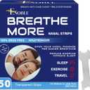 Breathe More Extra Strength Clear Nasal Strips for Snoring Relief & Easy Breathing | 50 Ct |Wide Fit | Latex-Free, Drug-Free | Strong Adhesion | Sensitive Skin | Cold & Allergy Congestion Relief