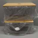 2 Pack Trash Bag Holder,Stackable Trash Bags Dispenser with Bamboo Lid,Extra Large Garbage Bag Holder for Kitchen, Laundry Room,Under Sink Storage Organization