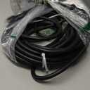 EP 50 Ft Lighted Outdoor Extension Cord with 3 Electrical Power Outlets - 12/3 SJTW Heavy Duty Black Extension Cable with 3 Prong Grounded Plug for Safety, UL Listed