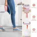 Small Trash Bags Bathroom 2 Gallon - Drawstring Kitchen Garbage Bag 125 Count Clear White Mini Unscented Strong Durable Bulk Wastebasket Plastic Liners for Car Office Can
