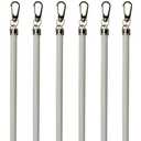 Generic White Aluminum Drapery Curtain Wand Pull Rod w/Swivel Snap & Handle White (3 Pack - 36""), Silver