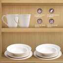 Modern Ceramic Dinnerware Set, 4-Piece, Mug, Bowl and Dinner Plates (White)