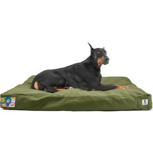 Sytopia 42 Inch Indestructible Canvas Dog Bed, Chew Proof Outdoor Pet Bed XL, Waterproof Washable Removable Cover, Green