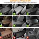 Car Armrest Cover for Jeep Wrangler with Cup Holders, Leather Black