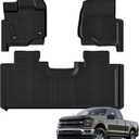 Auxko All Weather Floor Mats for 2015-2025 Ford F-150 Super Cab & Extended Cab (not for Supercrew Cab) TPE Rubber Liners Accessory for 2015-2025 Ford F-150 Super CAB Odorless Anti-Slip Mats Black