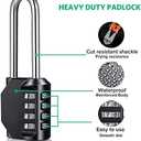 3.2 Inch Ultra Long Shackle Resettable Combination Padlock, 4 Digit Set Your Own Combination Combo Lock Outdoor for School Gym Employee Locker Lock, Hasp Storage, Fence Gate, Toolbox - 2 Pack