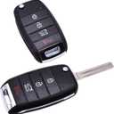 HQRP 2-Pack Flip Keys Fob Keyless Entry Remote Replacement Compatible with KIA Sorento Soul Optima Carens Sportage 2013 2014 2015 2016