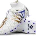 KELME Flash Laceless Soccer Cleats Men High-Tops Lightweight Soccer Shoes Outdoor Unisex Adult Youth Artificial Multi Ground, Size 39/6.5