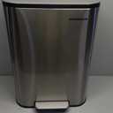 SONGMICS Kitchen Trash Can, 13-Gallon (50 L) Garbage Can with Lid, Stainless Steel, Soft Close and Stays Open, Inner Bucket, Wide Non-Slip Pedal, Metallic Silver ULTB547E01