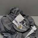 Room Divider Curtains Flexible Ceiling Tracks set Curtain track Ceiling Mount Blackout Curtain for Living Room Bedroom Ceiling Curtain Rod Privacy Dividers Panels W100 x H120 Grey Drape & Black rail